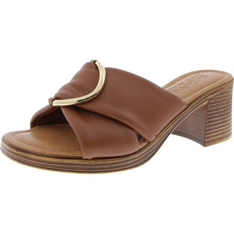 Buckle Leather Slide Sandals