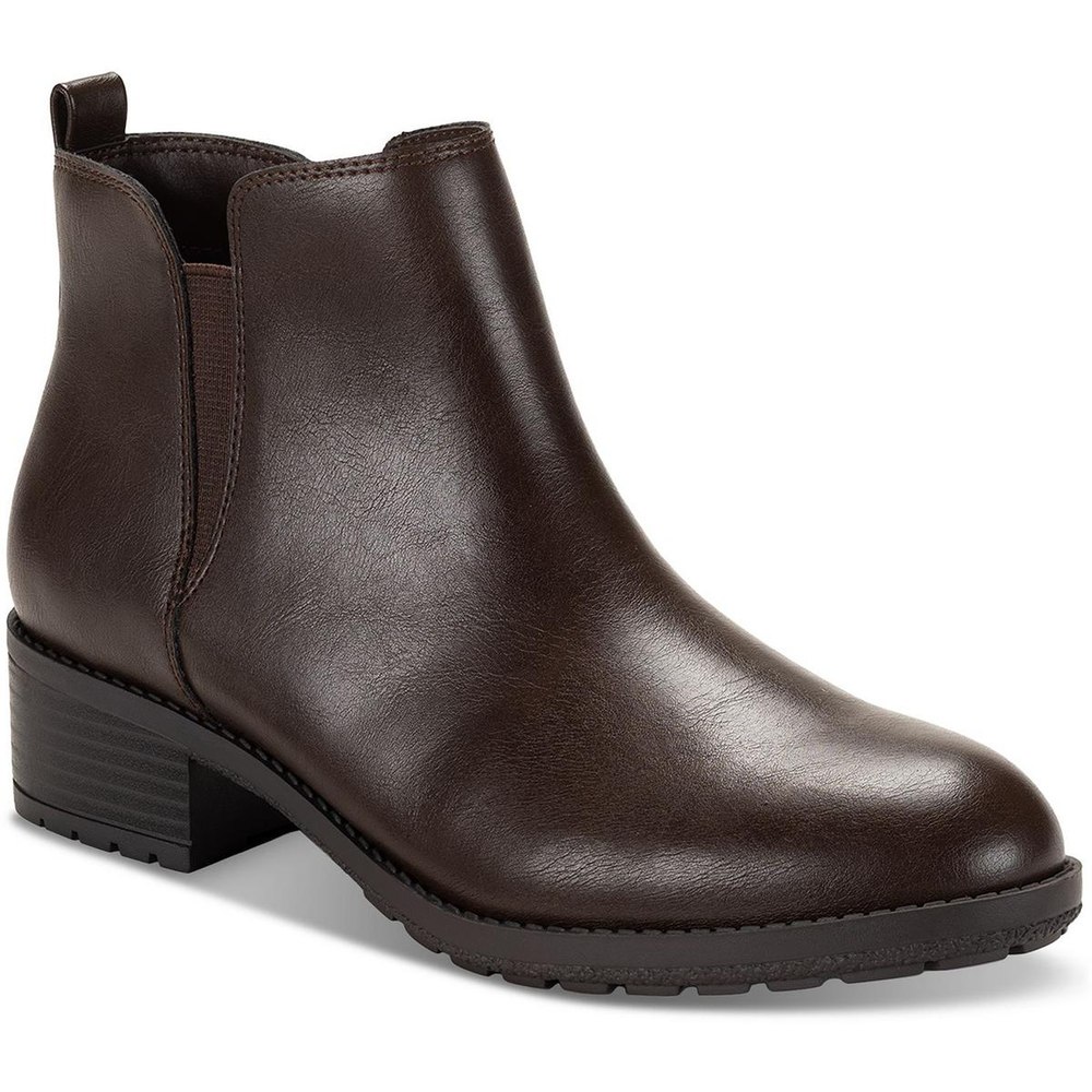 GARNERR Stretch Faux Leather Ankle Boots