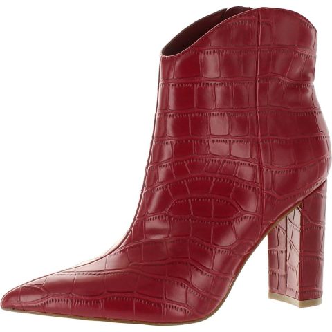 Lezari Faux Leather Pointed Toe Ankle Boots