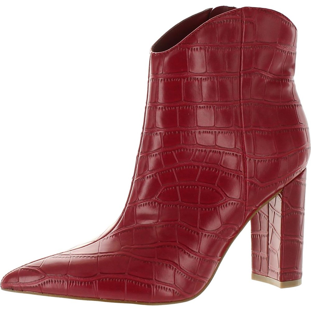 Lezari Faux Leather Pointed Toe Ankle Boots