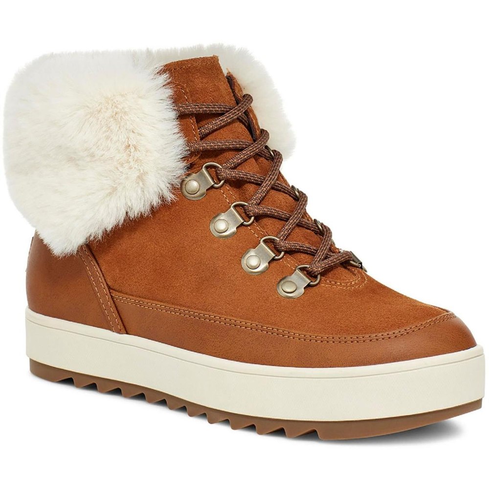 Tynlee Leather Faux Fur Ankle Boots