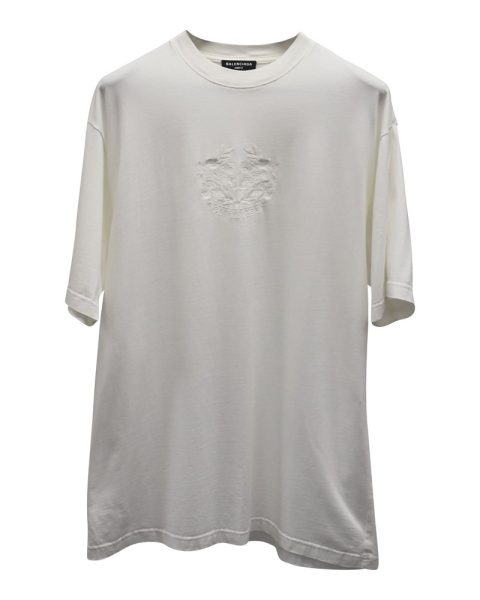 Balenciaga Lion’s Laurel T-shirt in White Cotton 7733679259708