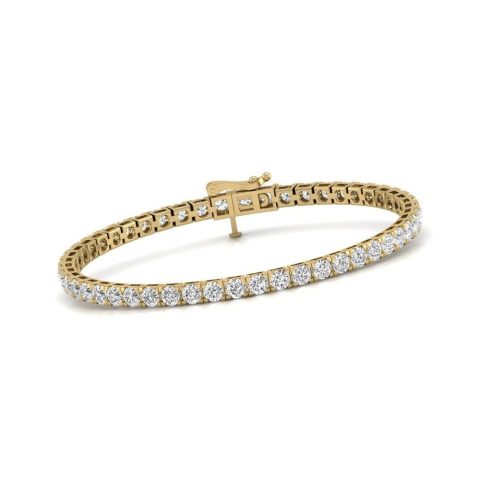Diana M Lab 4 Carat TW Diamond Tennis Bracelet in 14K YELLOW Gold