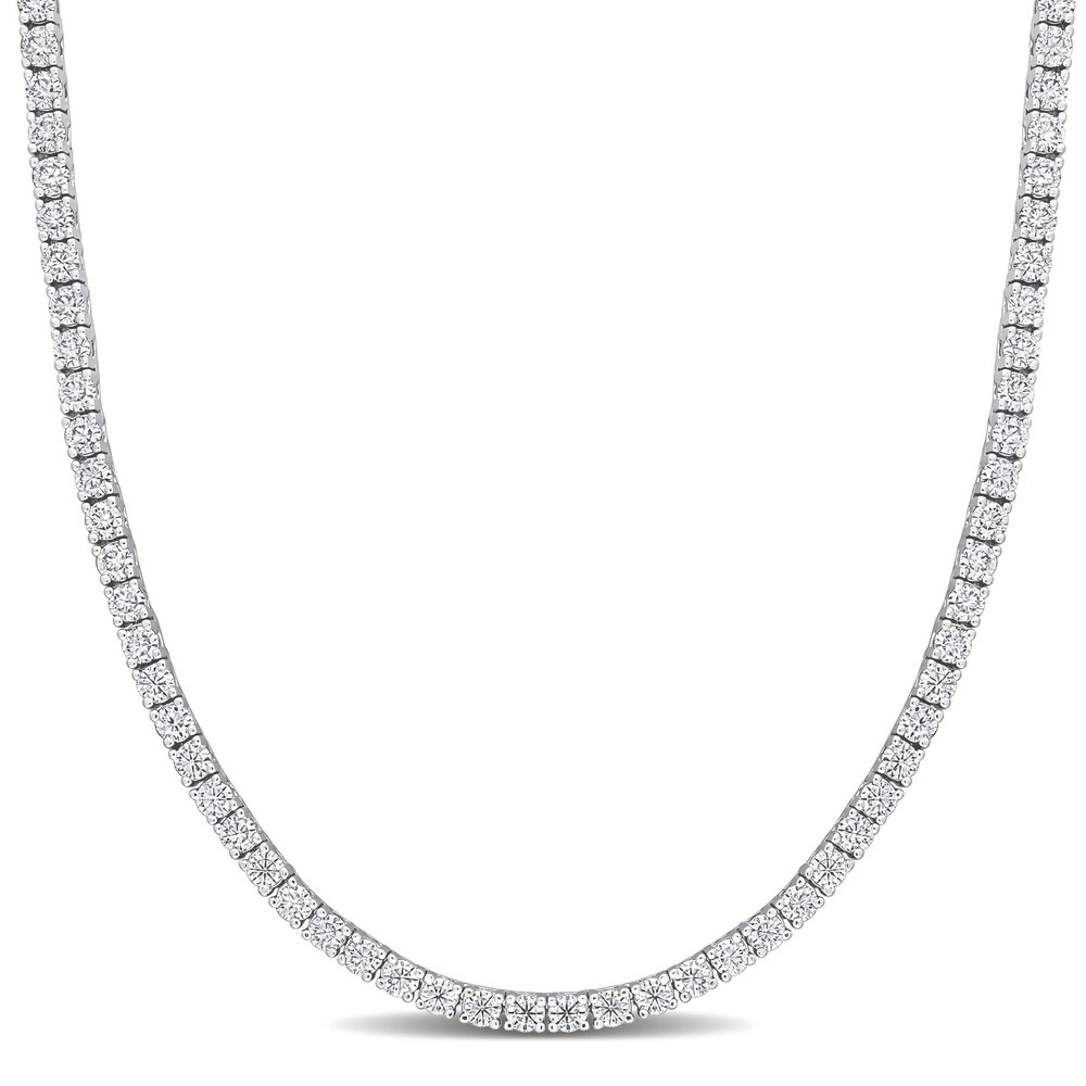 Mimi & Max 12 1/2ct DEW Created Moissanite Tennis Necklace in Sterling Silver