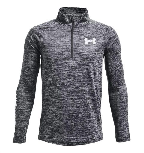 Boys’ Tech Big Logo Half Zip Top In Gray/white 7733680799804