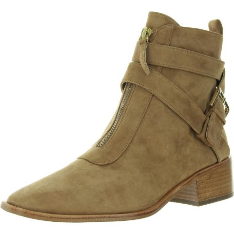 Buckle Faux Suede Ankle Boots