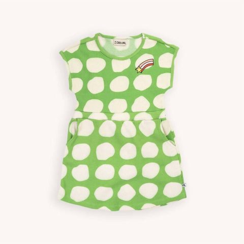 Girl’s Regular Fit Dress In White/green 7733687255100