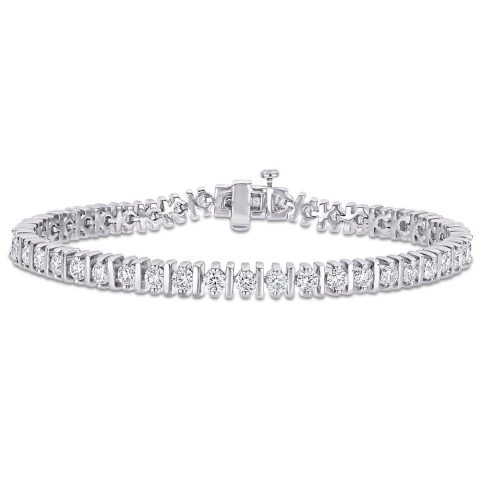 Mimi & Max 4 1/2ct DEW Created Moissanite Bar Tennis Bracelet in Sterling Silver