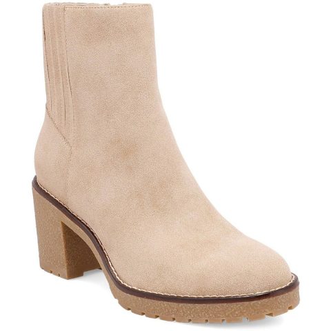 Zipper Nubuck Ankle Boots