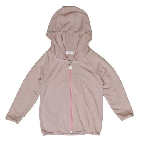 Girl’s Long Sleeve Zip Hoodie With Binding Heather In Mauve