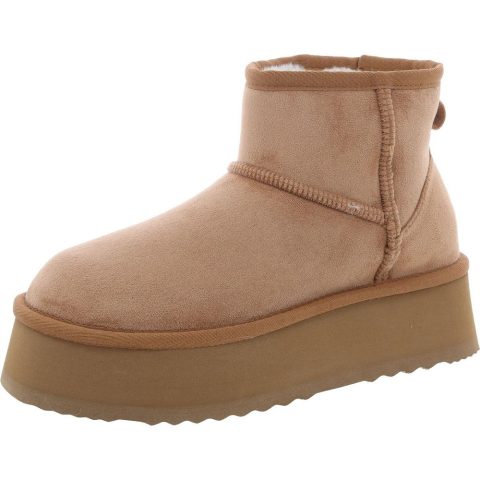 Crue Faux Fur Lined Faux Suede Booties