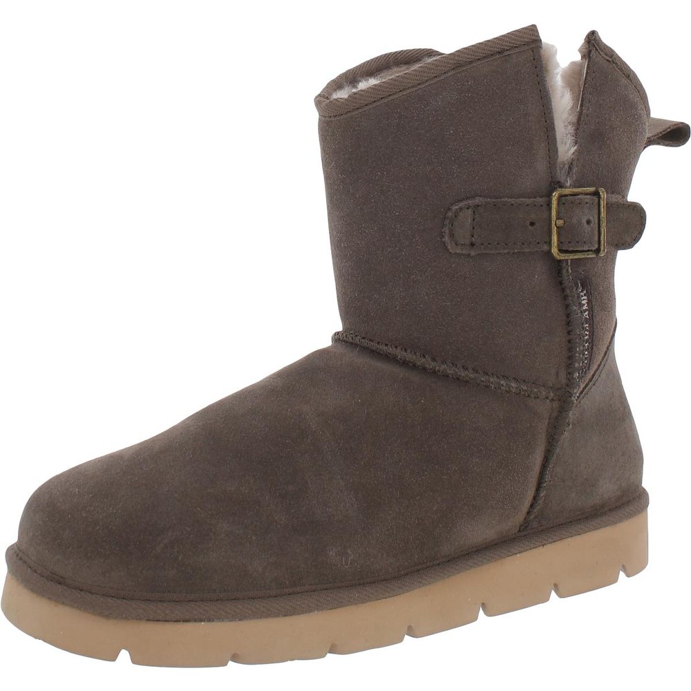 Argali Buckle Suede Cold Weather Shearling Boots