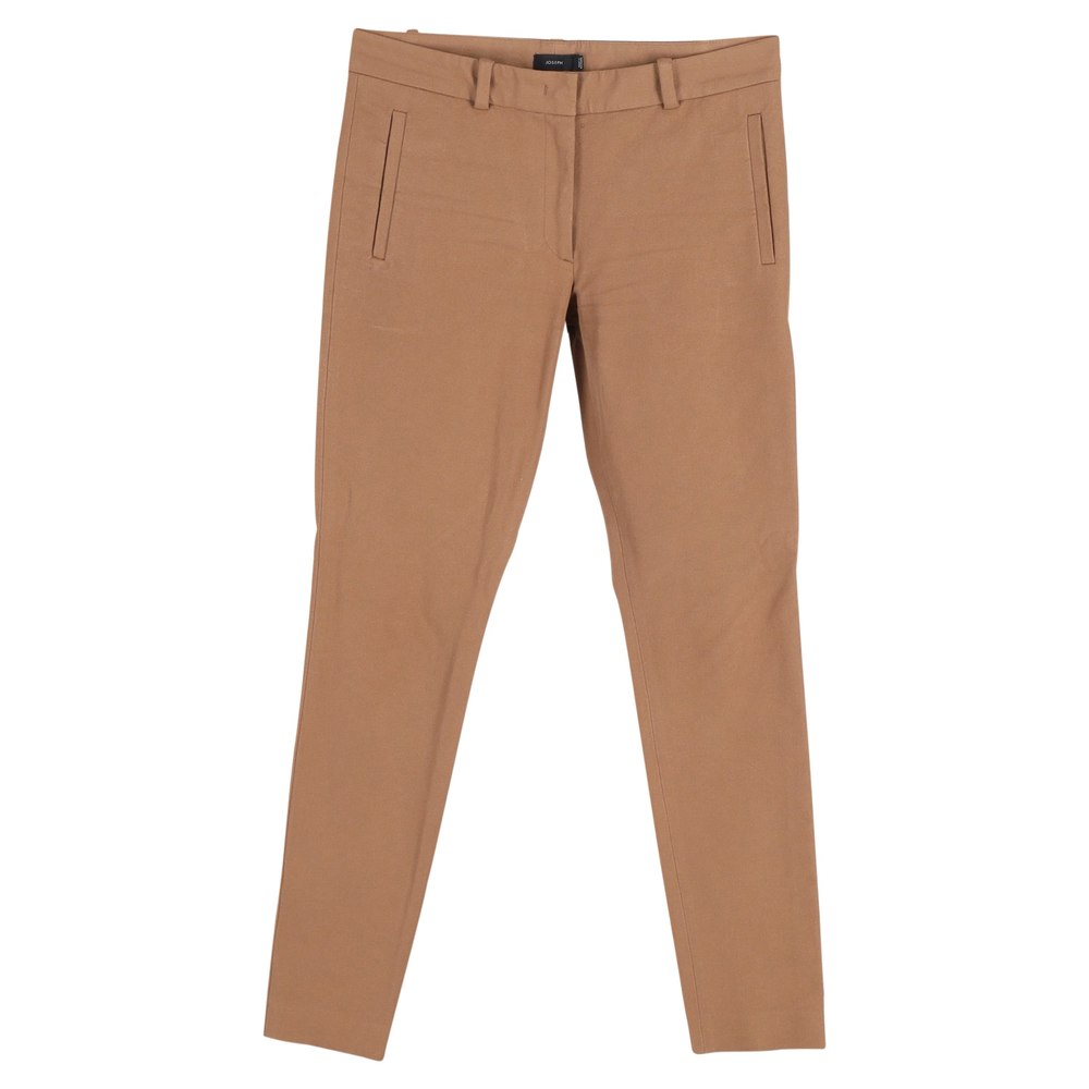 Joseph Midrise Skinny Trousers in Brown Cotton