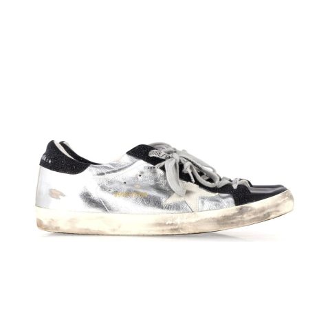 Golden Goose Superstar Sneakers in Silver Leather