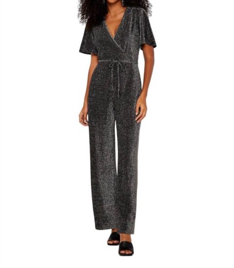 Sparkle Angel Sleeve Jumpsuit In Silver 7733707178044