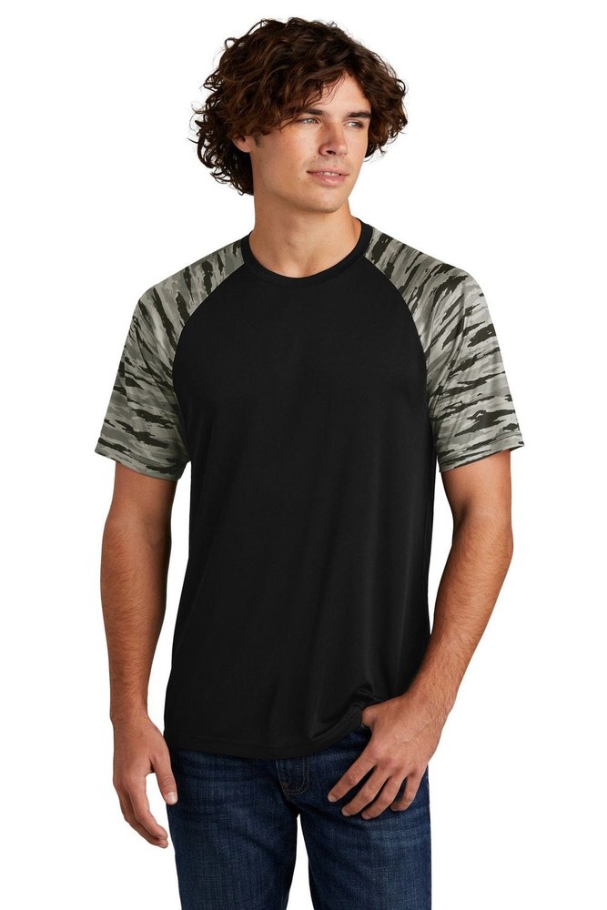 Sport-Tek Men’s Drift Camo Colorblock Tee ST376