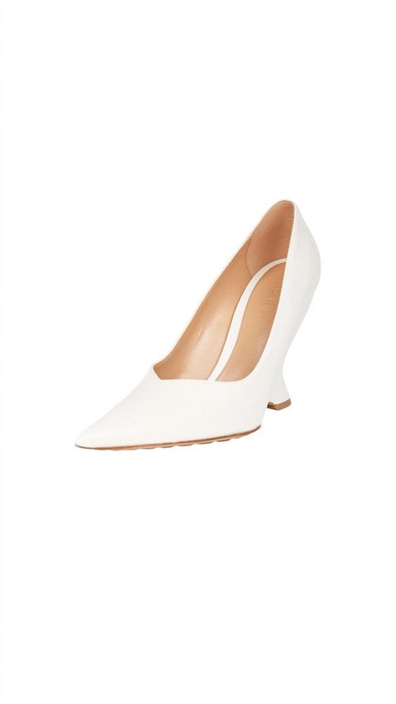 Women Wedge Heeled Pumps In White