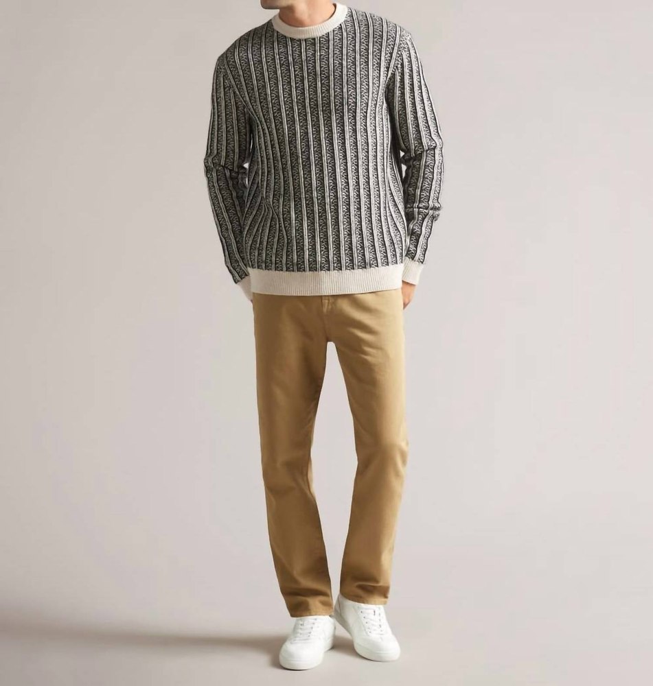Men’s Buzzad Textured Pullover Sweater In Black White