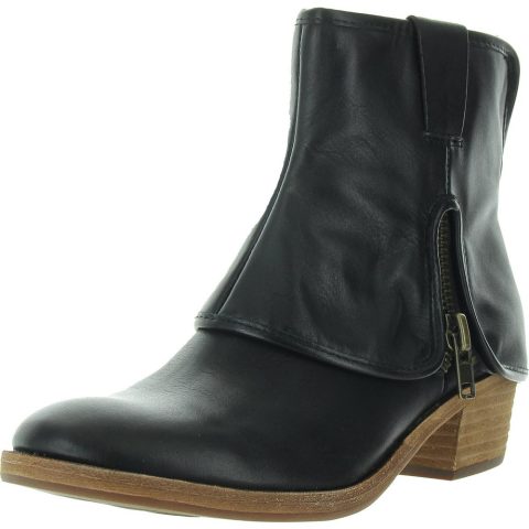 Zipper Leather Ankle Boots