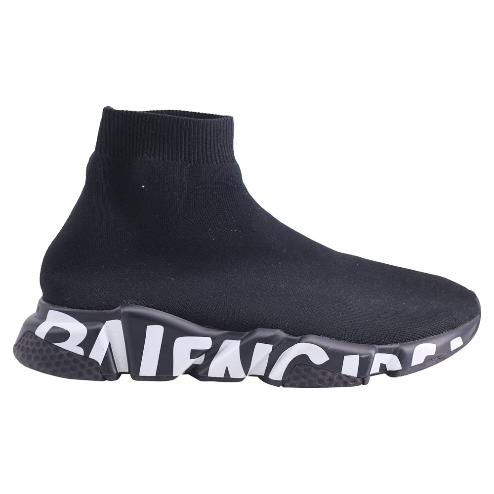 Balenciaga Speed Graffiti Sneakers in Black Polyester 7733728018492