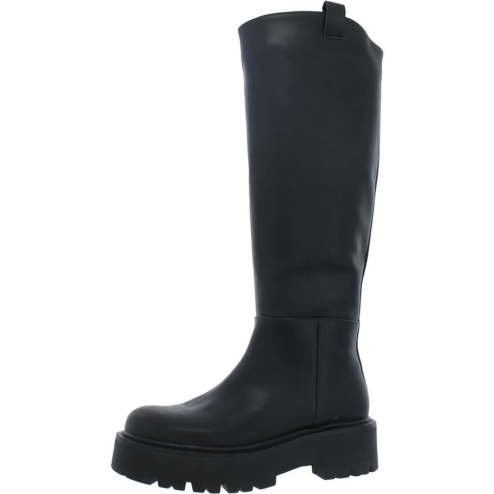 Crow Faux Leather Tall Knee-High Boots