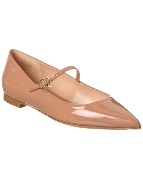 Gianvito Rossi Ribbon Jane Patent Ballerina Flat 7608605245500
