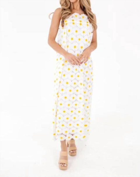 Jenna Tie Strap Midi Dress In White