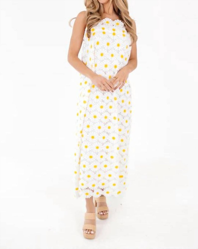 Jenna Tie Strap Midi Dress In White