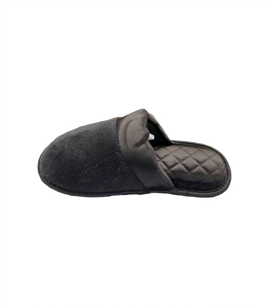 Women’s Recycled Microterry And Satin Eco Clog Slipper In Black 7733736079420