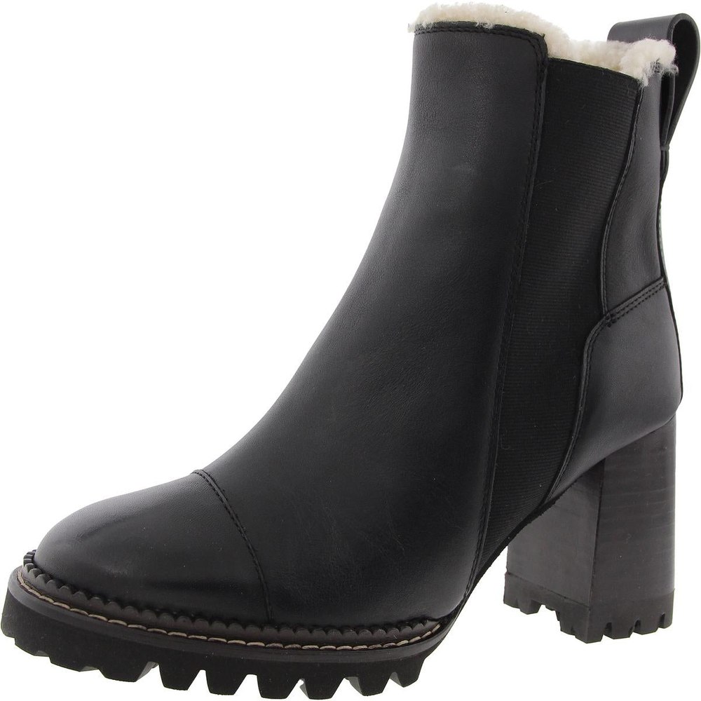 Faux Fur Leather Booties
