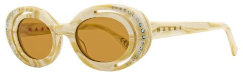 Marni Women’s Oval Sunglasses Zion Canyon H2G Cream 51mm