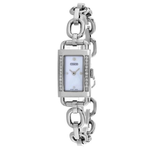 Coach Women’s Mother of Pearl Silver Quartz White MOP Dial Watch