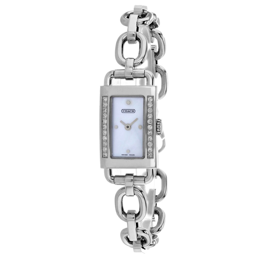 Coach Women’s Mother of Pearl Silver Quartz White MOP Dial Watch