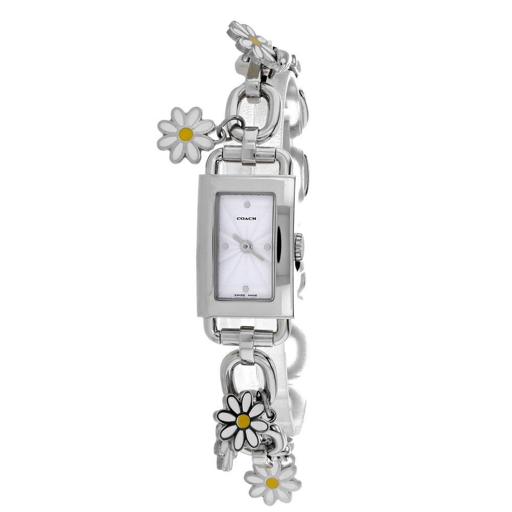 Coach Women’s Silver Stainless Steel White Dial White Dial Watch 7785029730364