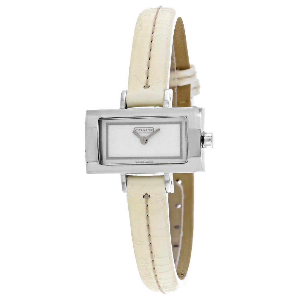 Coach Women’s Beige Leather White Dial White Dial Watch
