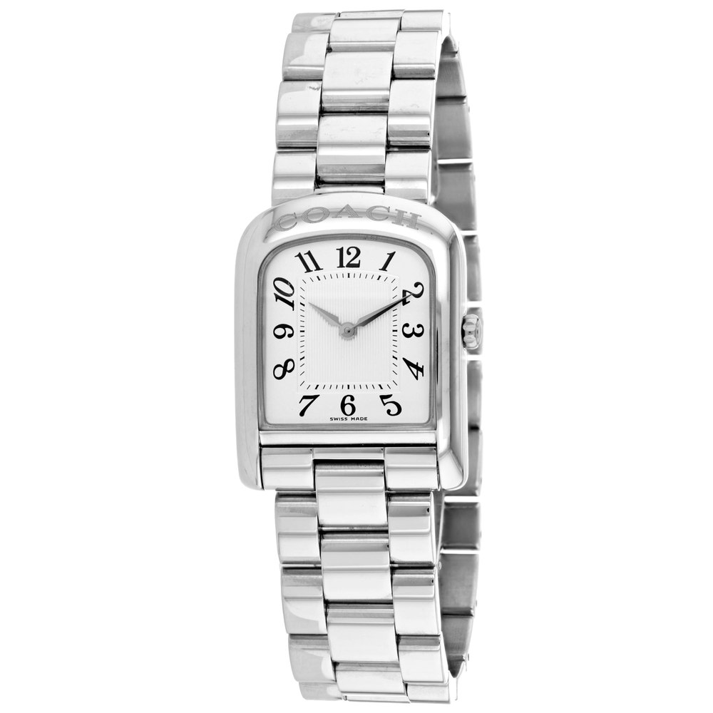 Coach Women’s Silver Stainless Steel White Dial White Dial Watch 7785029861436