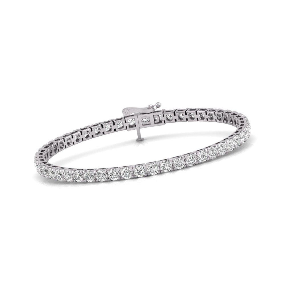Diana M Lab 6 Carat TW Diamond Tennis Bracelet in 14K White Gold