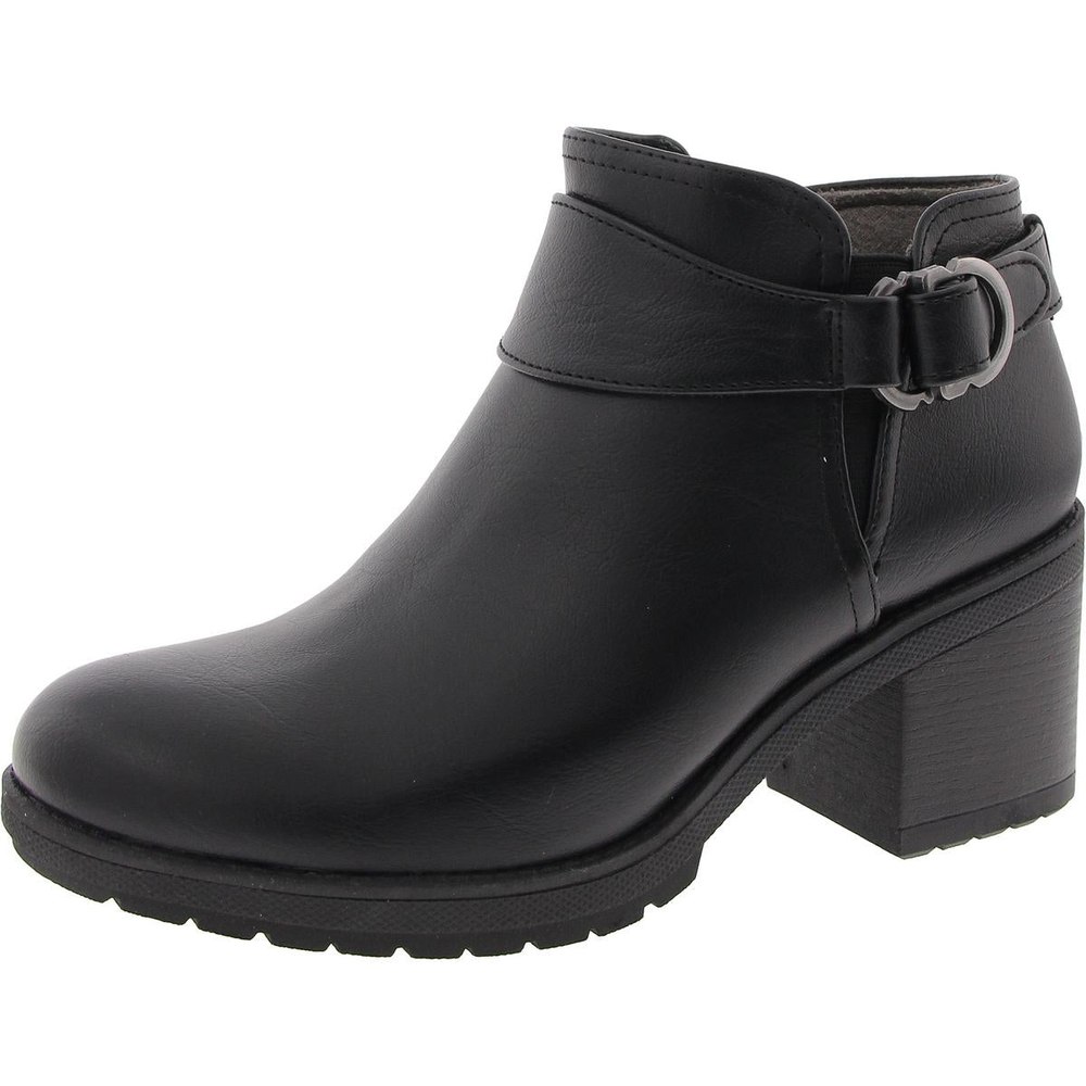 Prue Buckle Faux Leather Booties