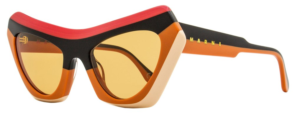 Marni Women’s Striped Sunglasses Devil’s Pool P1N Red/Black/Orange 56mm