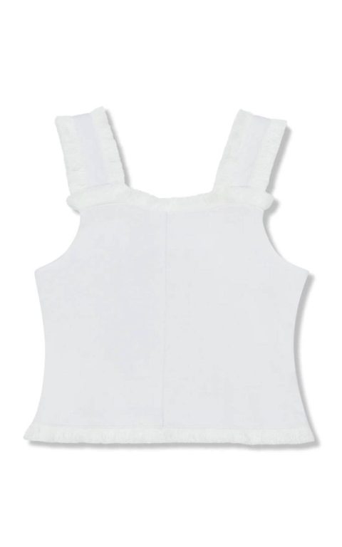 Girl’s Fringe Tank Top In White 7733754724412