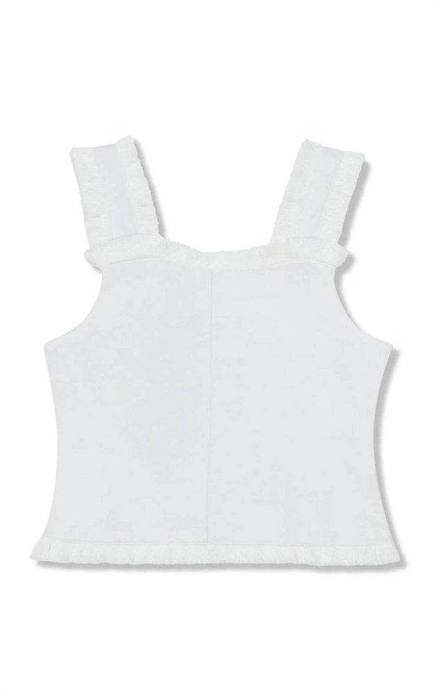 Girl’s Fringe Tank Top In White 7733754724412
