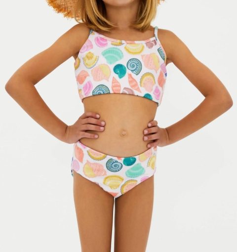 Little Libbie Top & Janie Bottom Swimsuit In Coastal Jewel 7733757018172