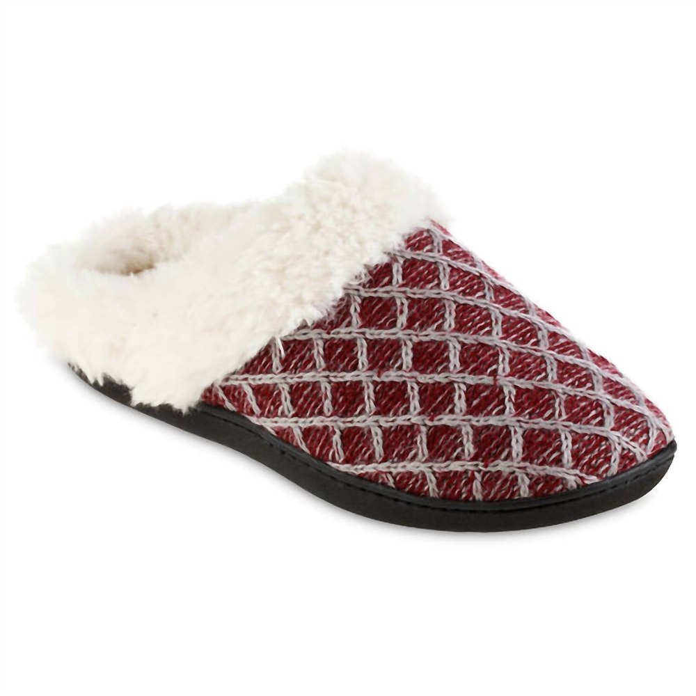 Women’s Diamond Sweater Knit Hoodback Slipper In Garnet 7733761409084