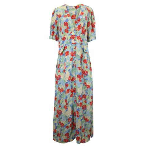 Rixo Jackson Crepe Midi Dress In Floral Print Viscose 7733766815804