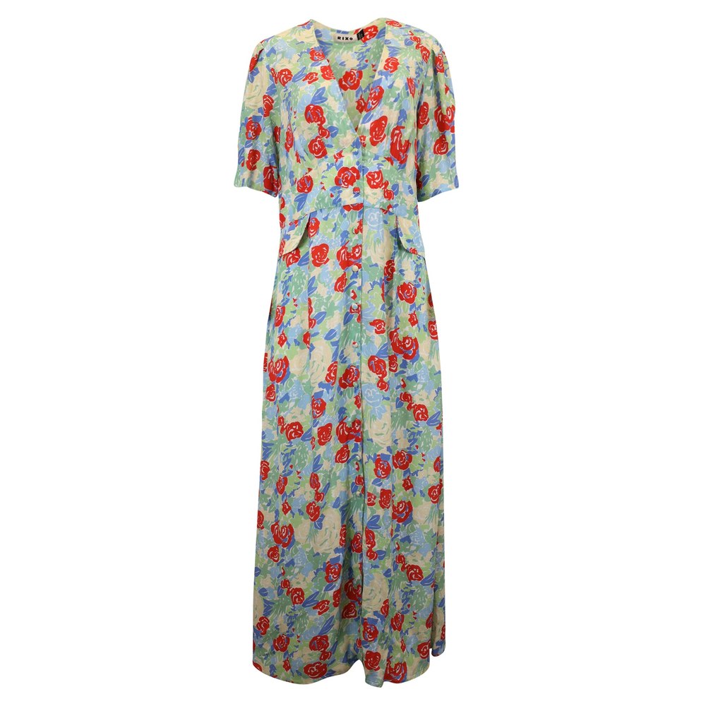 Rixo Jackson Crepe Midi Dress In Floral Print Viscose 7733766815804