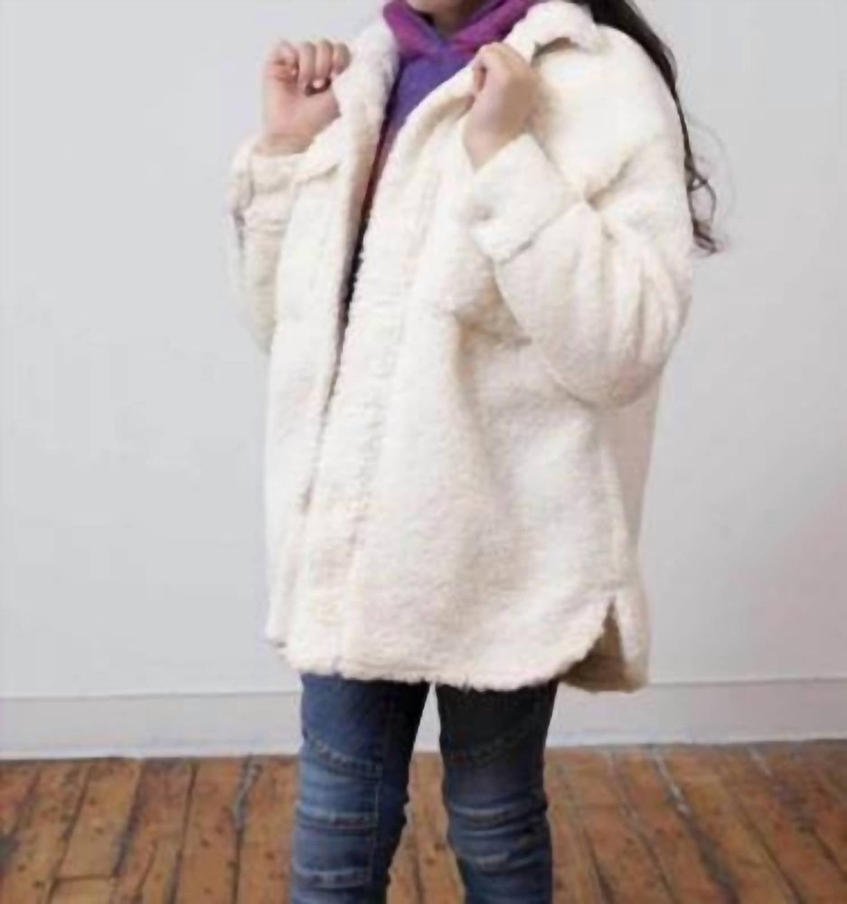Girl’s Fleece Jacket In Ivory