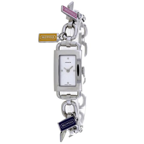 Coach Women’s Silver Stainless Steel White Dial White Dial Watch 7785031598140