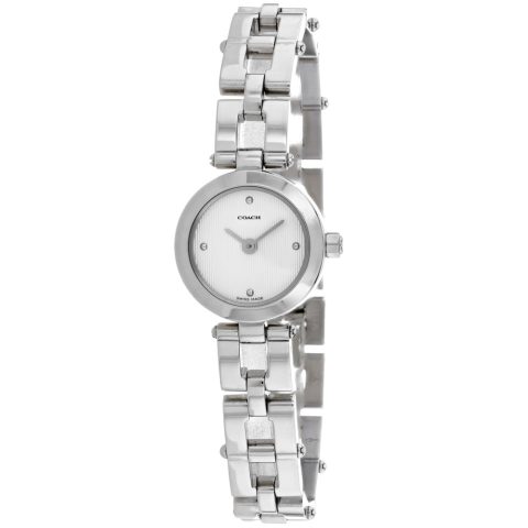 Coach Women’s Silver Stainless Steel White Dial White Dial Watch 7785031041084