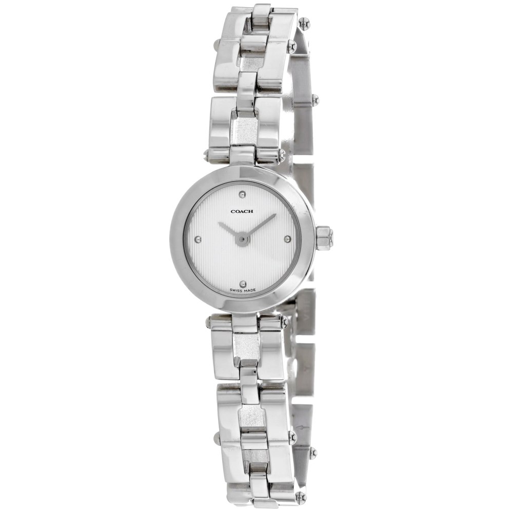 Coach Women’s Silver Stainless Steel White Dial White Dial Watch 7785031041084