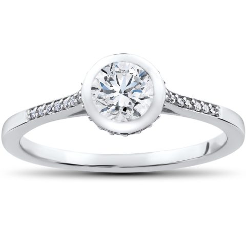5/8 ct Lab Grown Diamond Aria Engagement Ring 14k White Gold